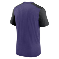 Baltimore Ravens Color Block Team Name T-Shirt Heathered Purple/Heathered Black - Nike