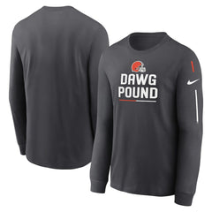 Cleveland Browns Team Slogan Long Sleeve T-Shirt Anthracite - Nike