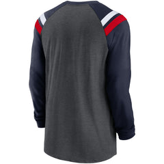 Tennessee Titans Tri-Blend Raglan Athletic Long Sleeve Fashion T-Shirt Heathered Charcoal/Navy - Nike