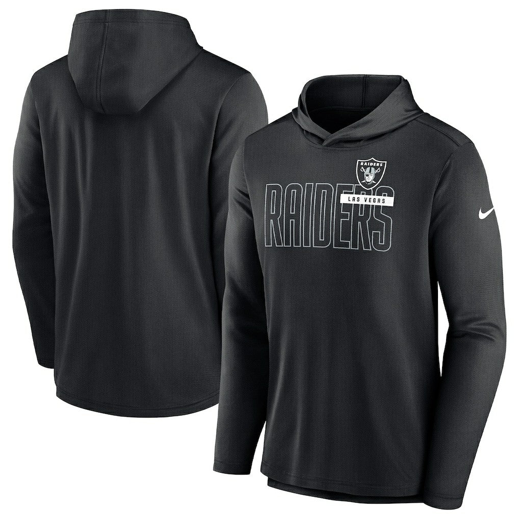 Las Vegas Raiders Lightweight Performance Hooded Long Sleeve T-Shirt Black - Nike