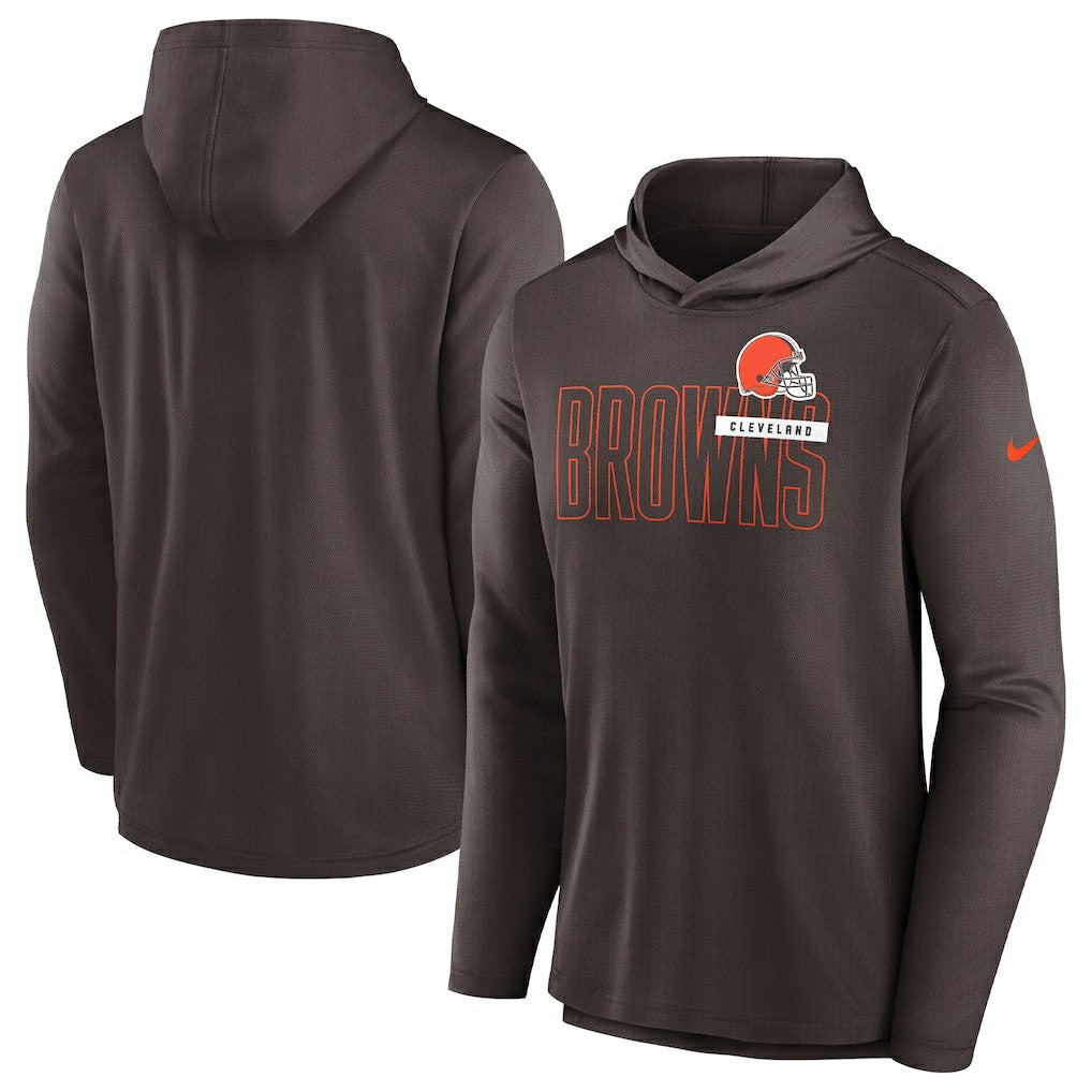 Cleveland Browns Lightweight Performance Hooded Long Sleeve T-Shirt Brown - Nike