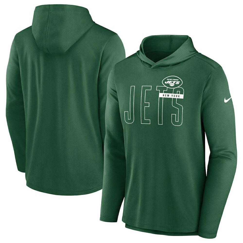 New York Jets Lightweight Performance Hooded Long Sleeve T-Shirt Green - Nike