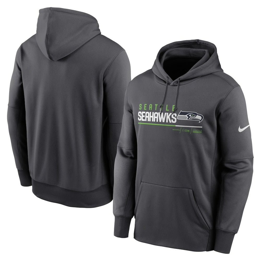 Seattle Seahawks Prime Logo Name Split Pullover Hoodie Anthracite - Nike