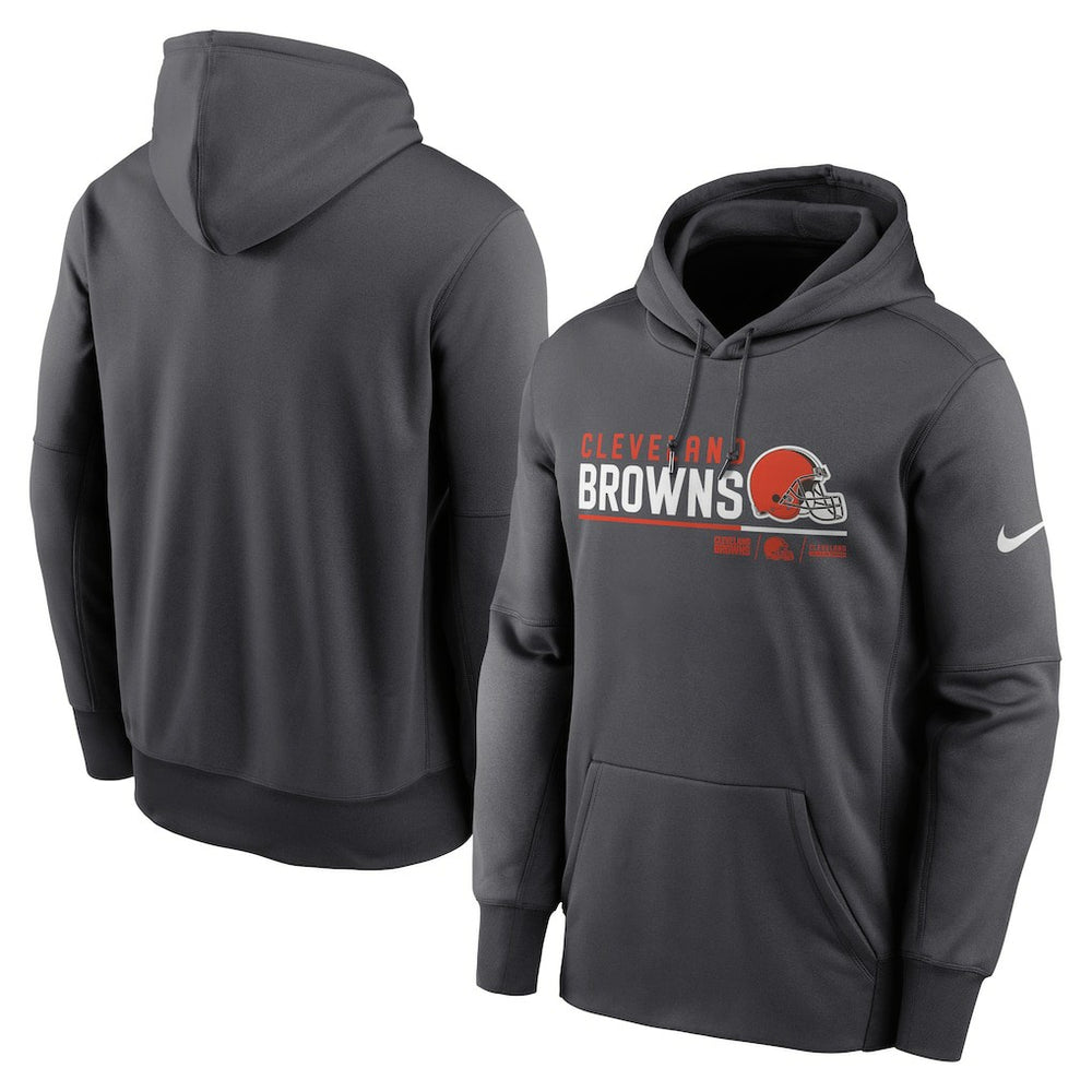 Cleveland Browns Prime Logo Name Split Pullover Hoodie Anthracite - Nike