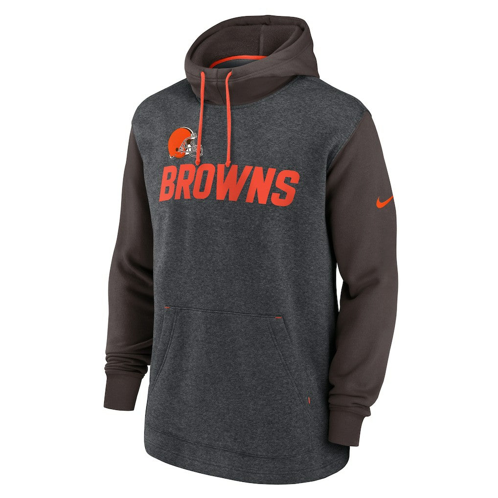 Cleveland Browns Surrey Legacy Pullover Hoodie Heathered Charcoal/Brown - Nike
