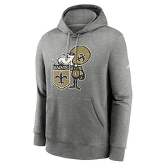 New Orleans Saints Rewind Club Fleece Pullover Hoodie Heathered Gray - Nike