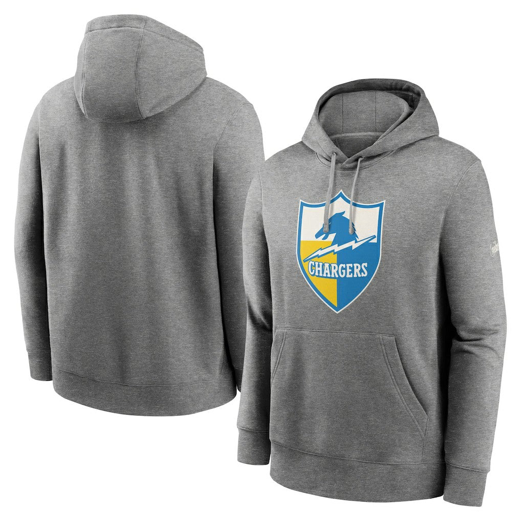 Los Angeles Chargers Rewind Club Fleece Pullover Hoodie Heathered Gray - Nike