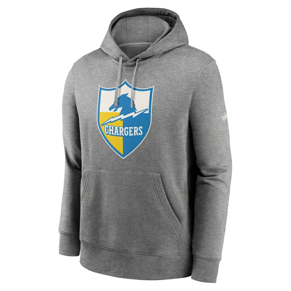 Los Angeles Chargers Rewind Club Fleece Pullover Hoodie Heathered Gray - Nike