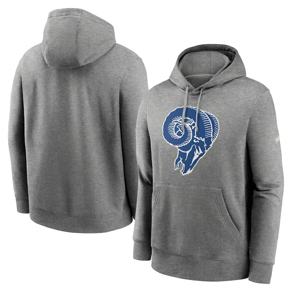 Los Angeles Rams Rewind Club Fleece Pullover Hoodie Heathered Gray - Nike