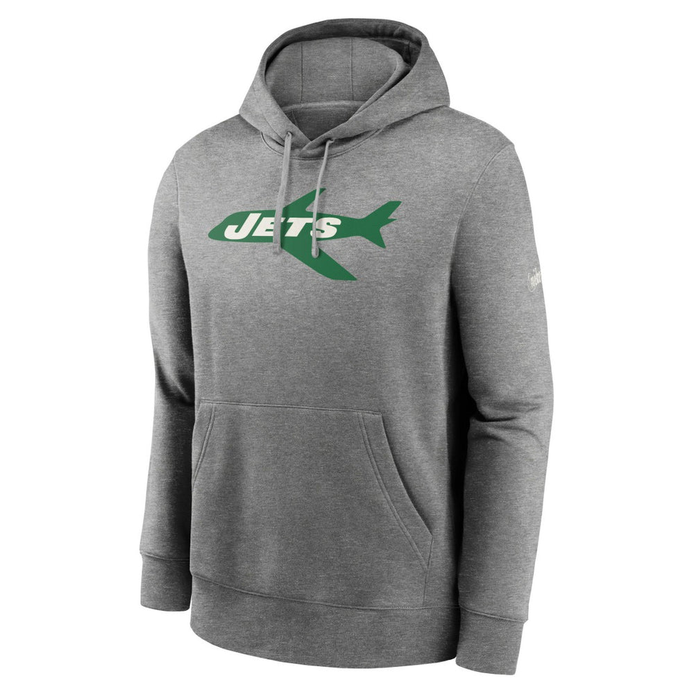 New York Jets Rewind Club Fleece Pullover Hoodie Heathered Gray - Nike