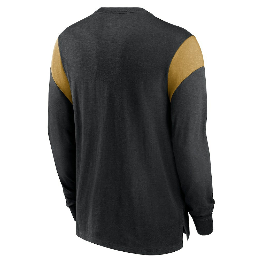 New Orleans Saints Rewind Playback Helmet Long Sleeve T-Shirt Heather Black - Nike