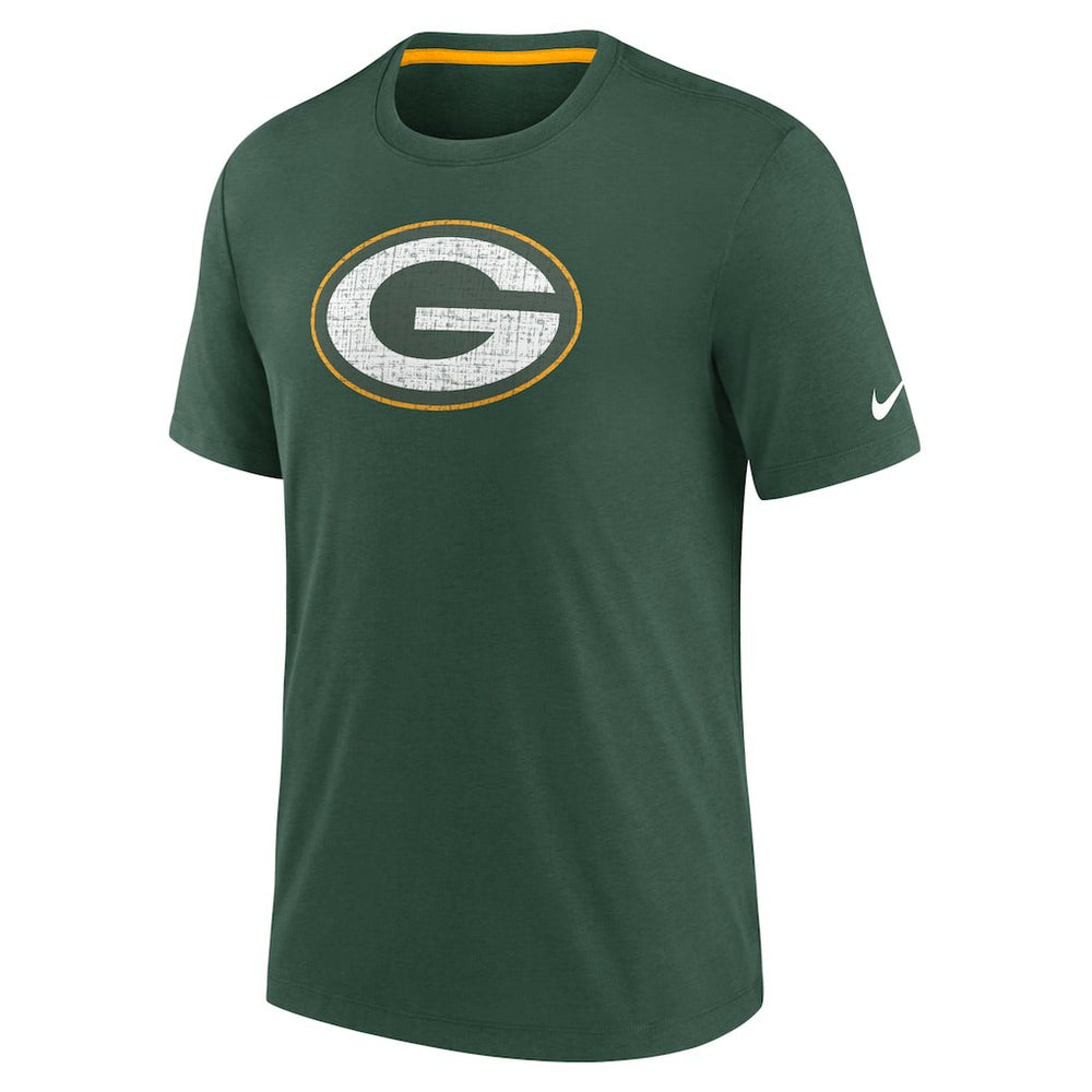 Green Bay Packers Rewind Playback Logo Tri-Blend T-Shirt Green - Nike