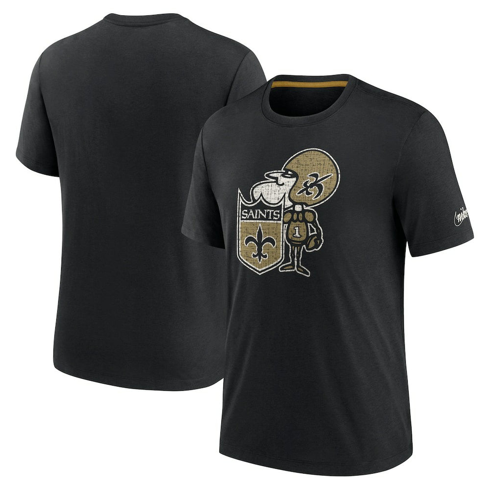 New Orleans Saints Rewind Playback Logo Tri-Blend T-Shirt Black - Nike