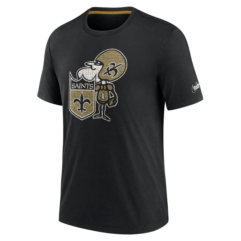 New Orleans Saints Rewind Playback Logo Tri-Blend T-Shirt Black - Nike