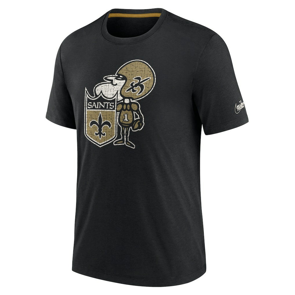 New Orleans Saints Rewind Playback Logo Tri-Blend T-Shirt Black - Nike