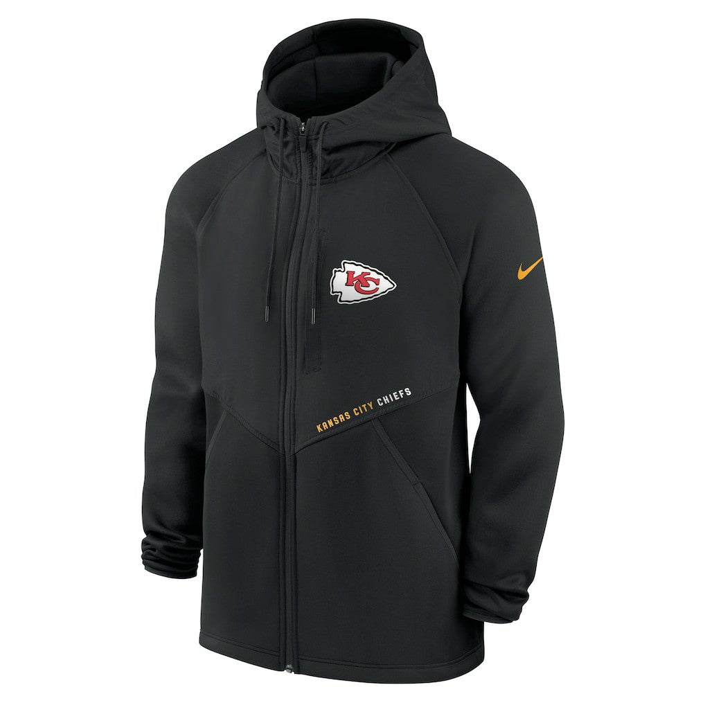 Kansas City Chiefs Spacer Raglan Performance Full-Zip Hoodie Black - Nike