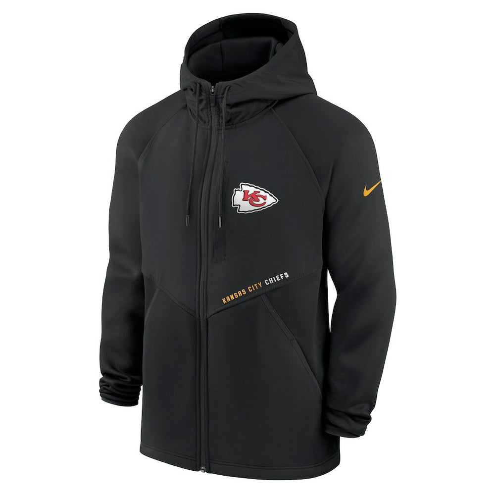 Kansas City Chiefs Spacer Raglan Performance Full-Zip Hoodie Black - Nike
