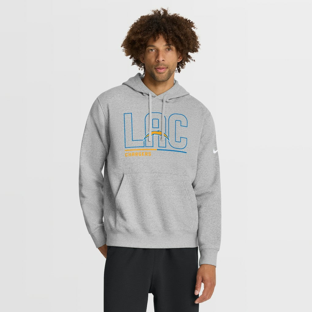 Los Angeles Chargers City Code Club Fleece Pullover Hoodie Heathered Gray - Nike