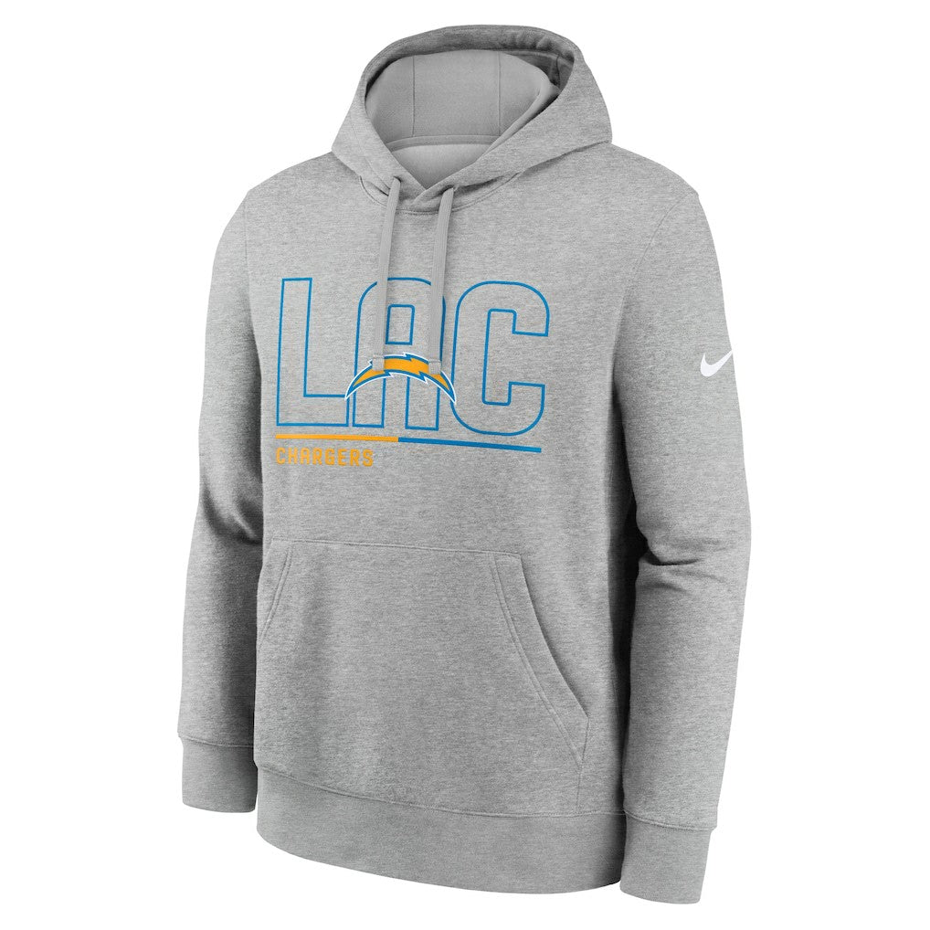 Los Angeles Chargers City Code Club Fleece Pullover Hoodie Heathered Gray - Nike