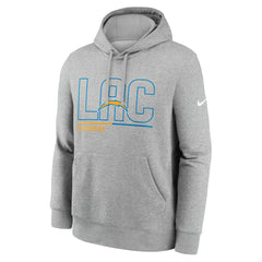 Los Angeles Chargers City Code Club Fleece Pullover Hoodie Heathered Gray - Nike