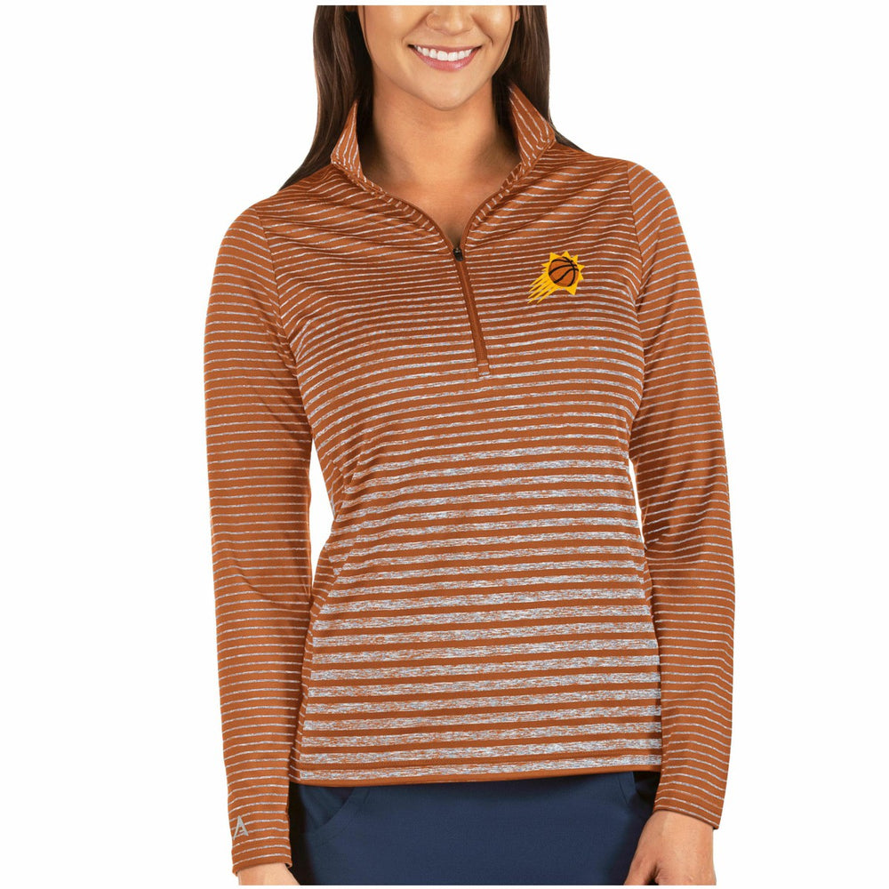 NBA - Phoenix Suns Antigua Women's Pace Half-Zip Pullover Jacket - Heathered Orange