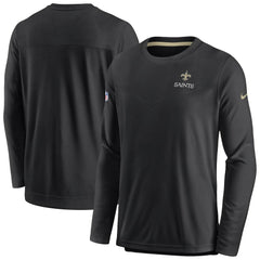 New Orleans Saints Sideline Lockup Performance Pullover Sweatshirt Black - Nike