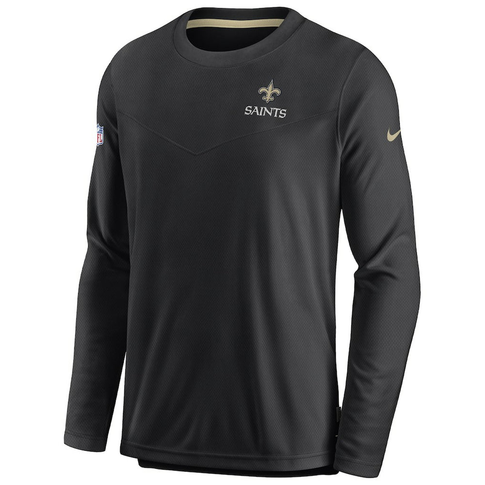 New Orleans Saints Sideline Lockup Performance Pullover Sweatshirt Black - Nike