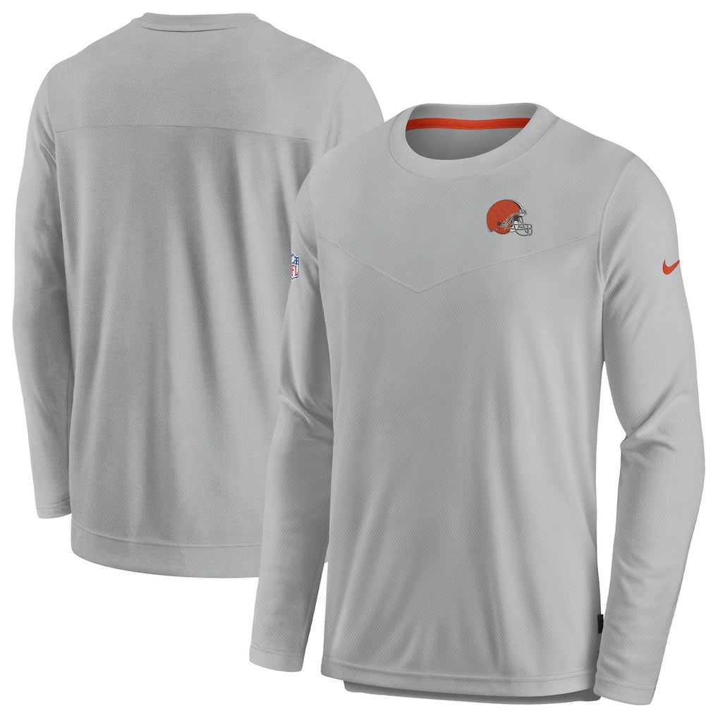 Cleveland Browns Sideline Lockup Performance Pullover Sweatshirt Gray - Nike