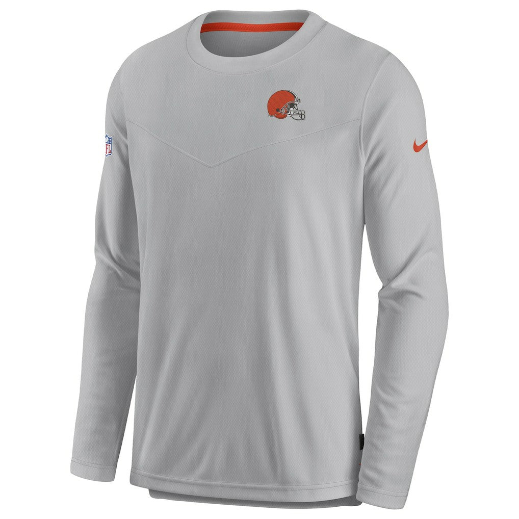 Cleveland Browns Sideline Lockup Performance Pullover Sweatshirt Gray - Nike