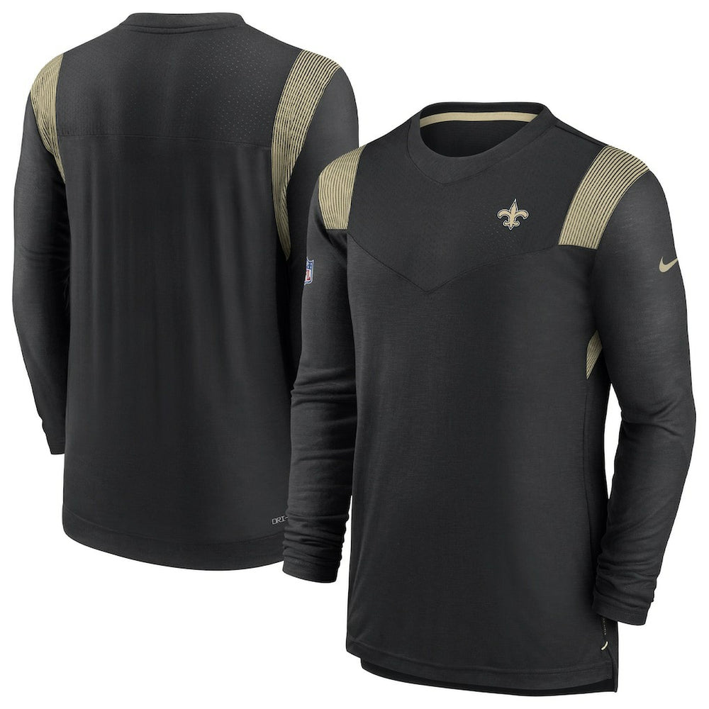 New Orleans Saints Sideline Tonal Logo Performance Player Long Sleeve T-Shirt Black - Nike