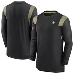 New Orleans Saints Sideline Tonal Logo Performance Player Long Sleeve T-Shirt Black - Nike