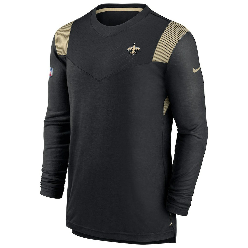 New Orleans Saints Sideline Tonal Logo Performance Player Long Sleeve T-Shirt Black - Nike