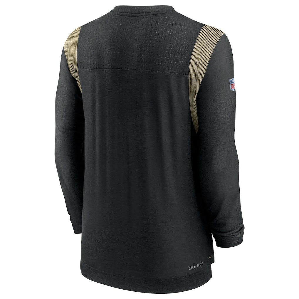 New Orleans Saints Sideline Tonal Logo Performance Player Long Sleeve T-Shirt Black - Nike