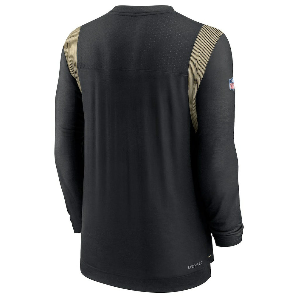 New Orleans Saints Sideline Tonal Logo Performance Player Long Sleeve T-Shirt Black - Nike
