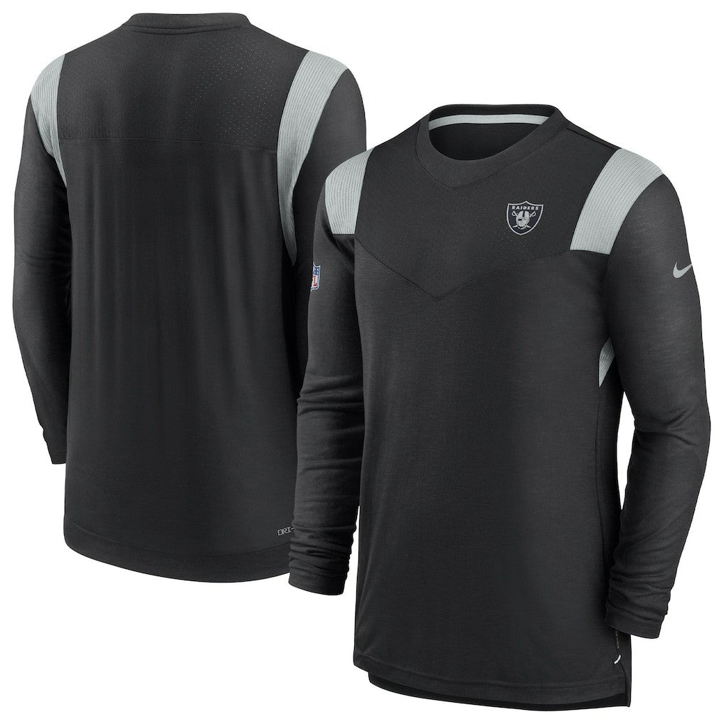 Las Vegas Raiders Sideline Tonal Logo Performance Player Long Sleeve T-Shirt Black - Nike