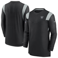 Las Vegas Raiders Sideline Tonal Logo Performance Player Long Sleeve T-Shirt Black - Nike