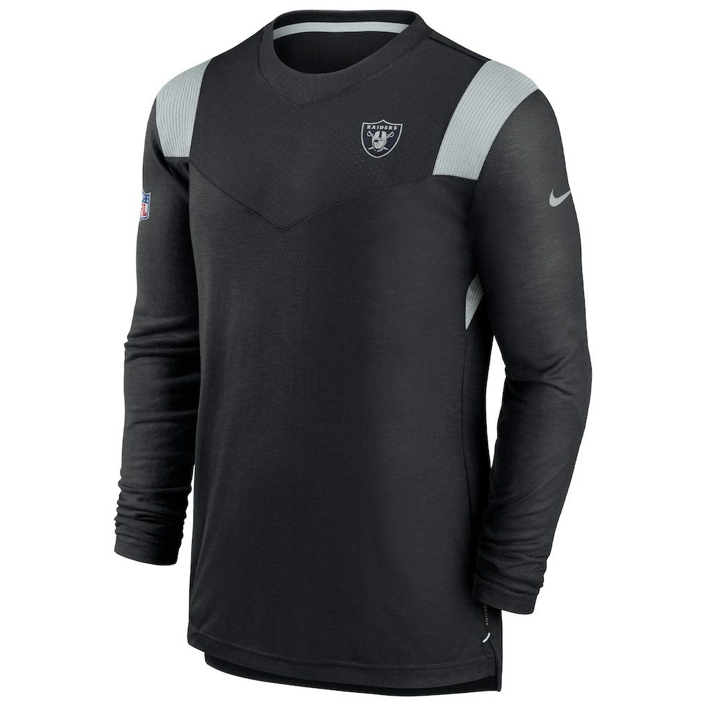 Las Vegas Raiders Sideline Tonal Logo Performance Player Long Sleeve T-Shirt Black - Nike