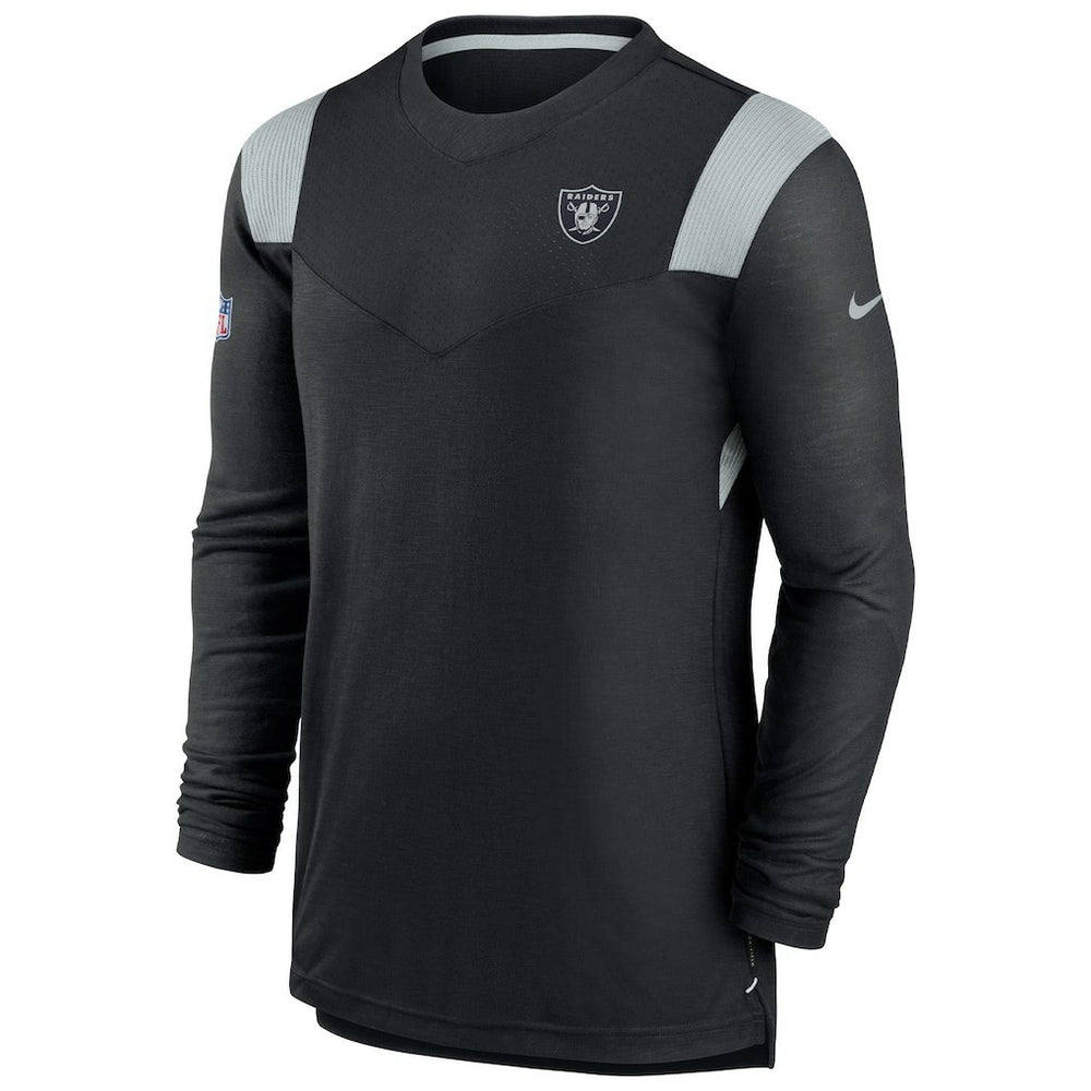 Las Vegas Raiders Sideline Tonal Logo Performance Player Long Sleeve T-Shirt Black - Nike