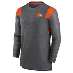 Cleveland Browns Sideline Tonal Logo Performance Player Long Sleeve T-Shirt Charcoal - Nike