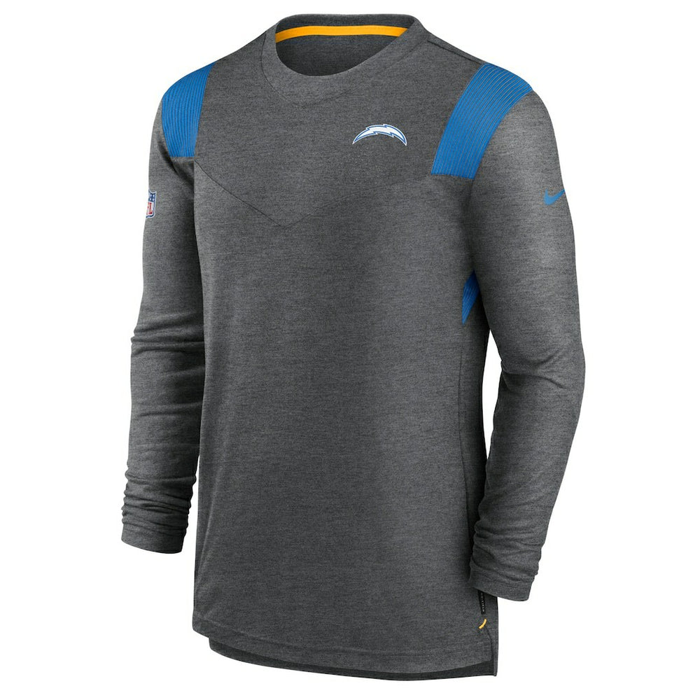Los Angeles Chargers Sideline Tonal Logo Performance Player Long Sleeve T-Shirt Charcoal - Nike