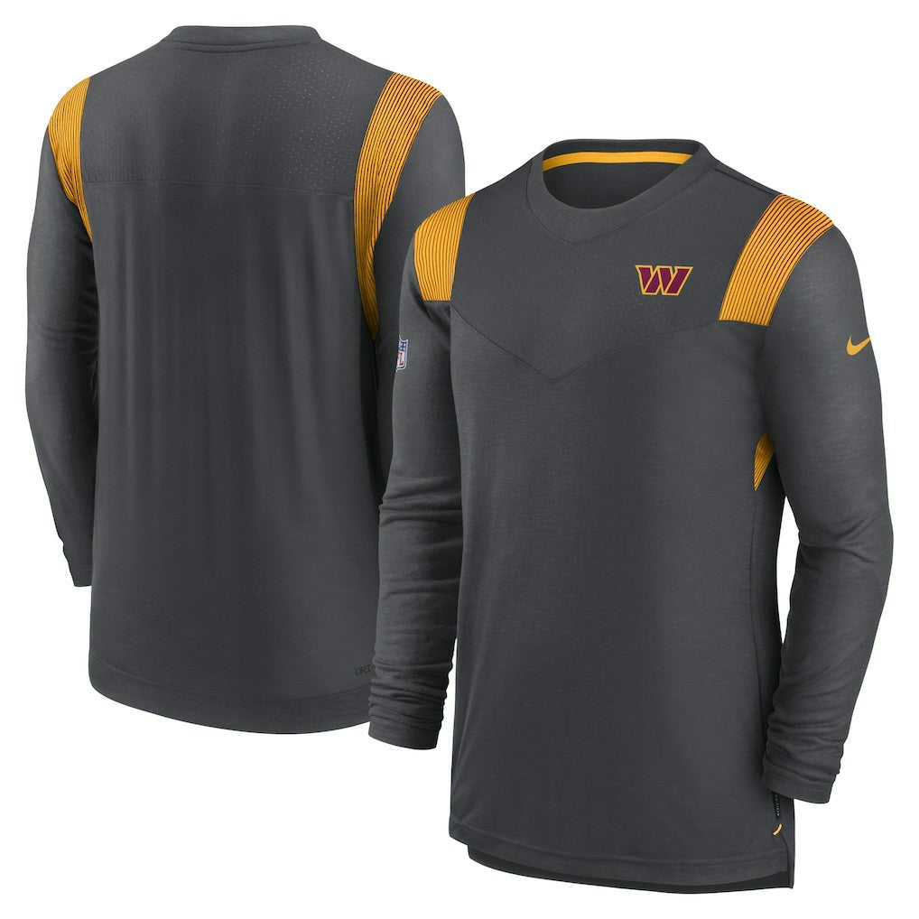 Washington Commanders Sideline Tonal Logo Performance Player Long Sleeve T-Shirt Charcoal - Nike