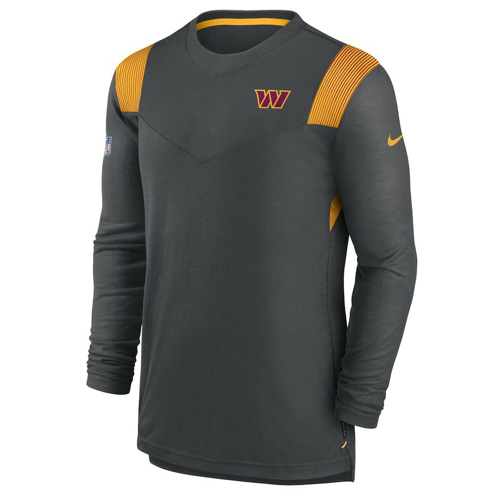 Washington Commanders Sideline Tonal Logo Performance Player Long Sleeve T-Shirt Charcoal - Nike