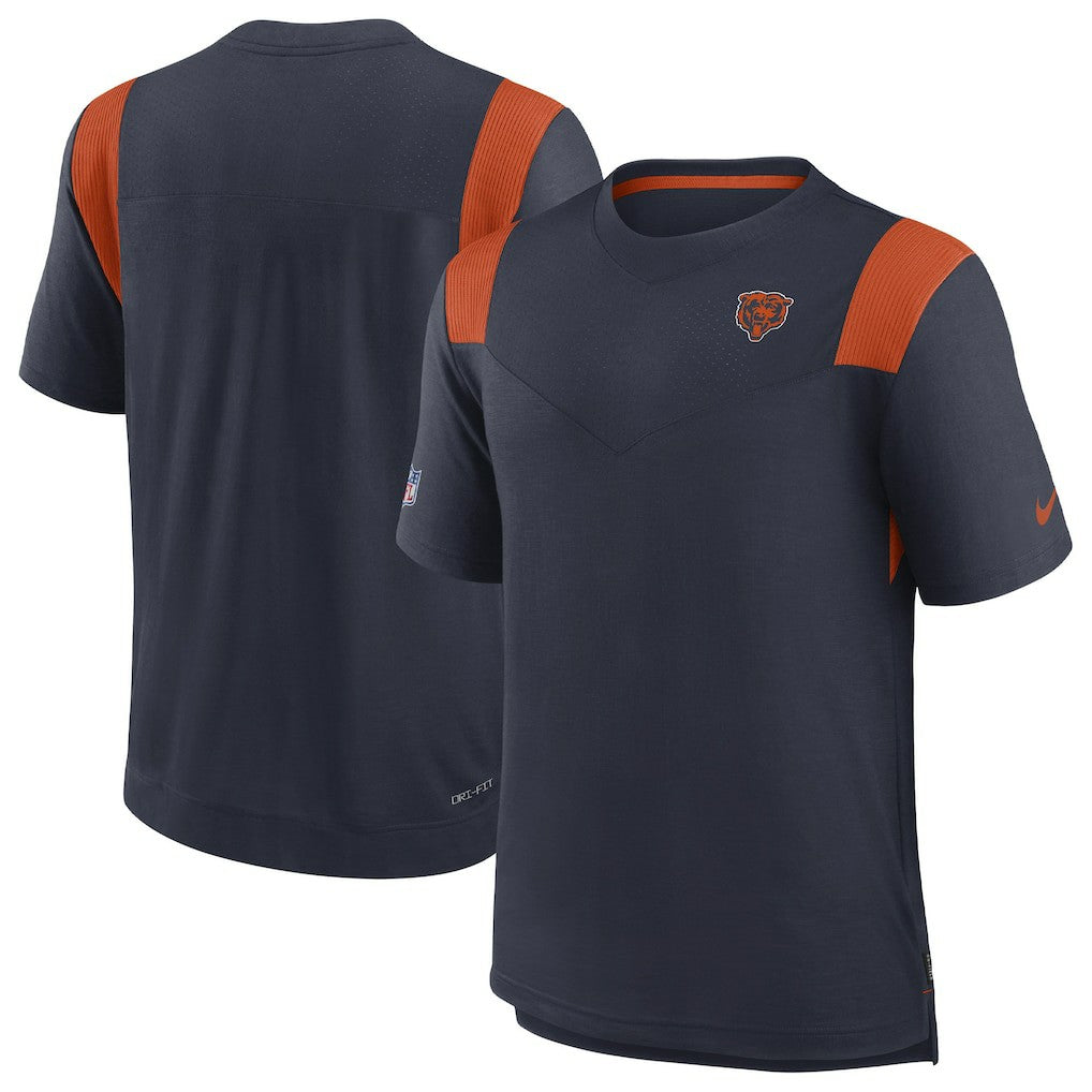 Chicago Bears Sideline Tonal Logo Performance Player T-Shirt Navy - Nike