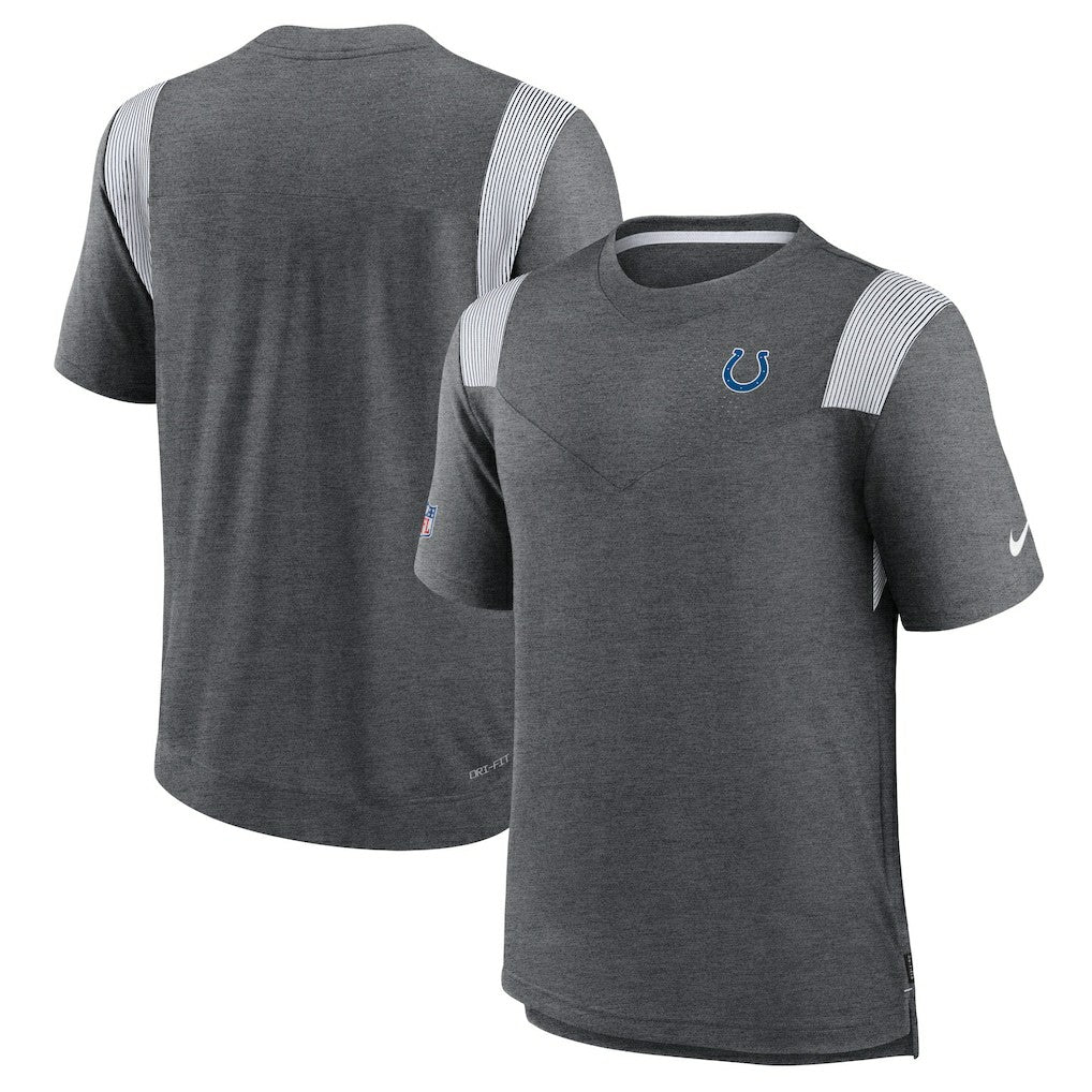 Indianapolis Colts Sideline Tonal Logo Performance Player T-Shirt Heather Charcoal - Nike