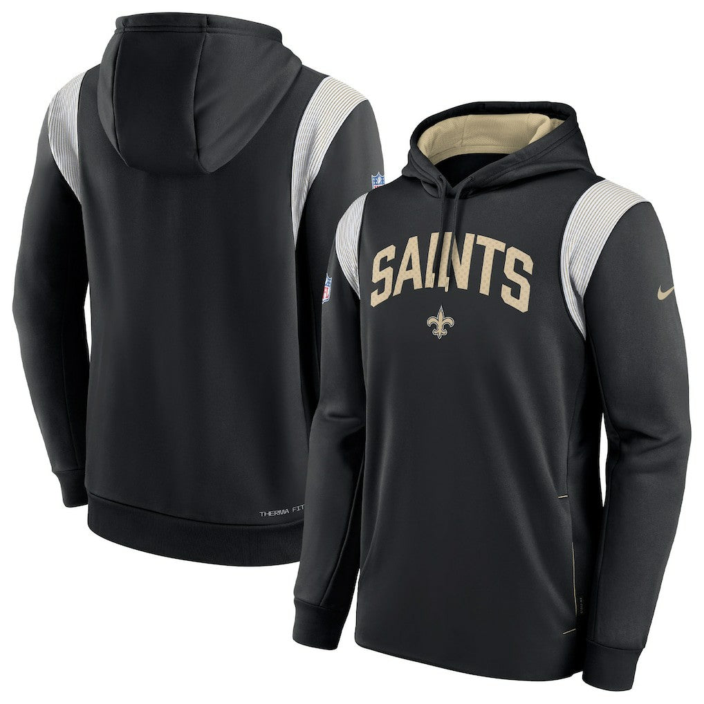 New Orleans Saints Sideline Athletic Stack Performance Pullover Hoodie Black - Nike