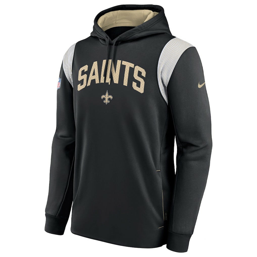 New Orleans Saints Sideline Athletic Stack Performance Pullover Hoodie Black - Nike