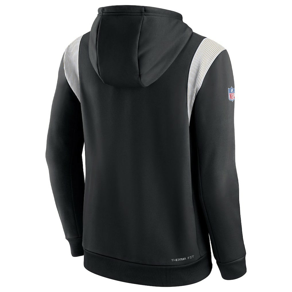 New Orleans Saints Sideline Athletic Stack Performance Pullover Hoodie Black - Nike