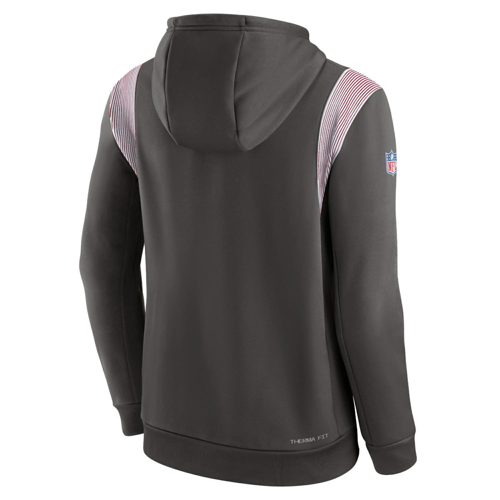 Tampa Bay Buccaneers Sideline Athletic Stack Performance Pullover Hoodie Pewter - Nike