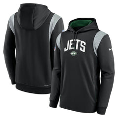 New York Jets Sideline Athletic Stack Performance Pullover Hoodie Black - Nike