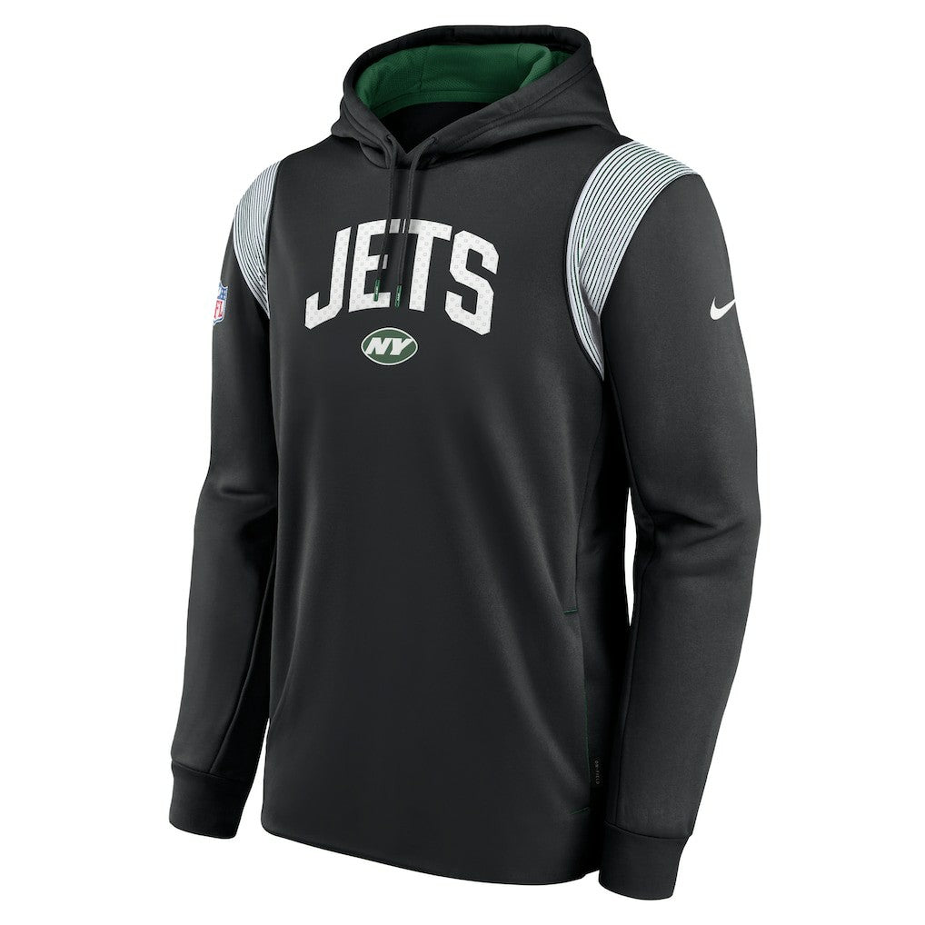 New York Jets Sideline Athletic Stack Performance Pullover Hoodie Black - Nike